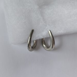 Chic Silver Curved Earrings